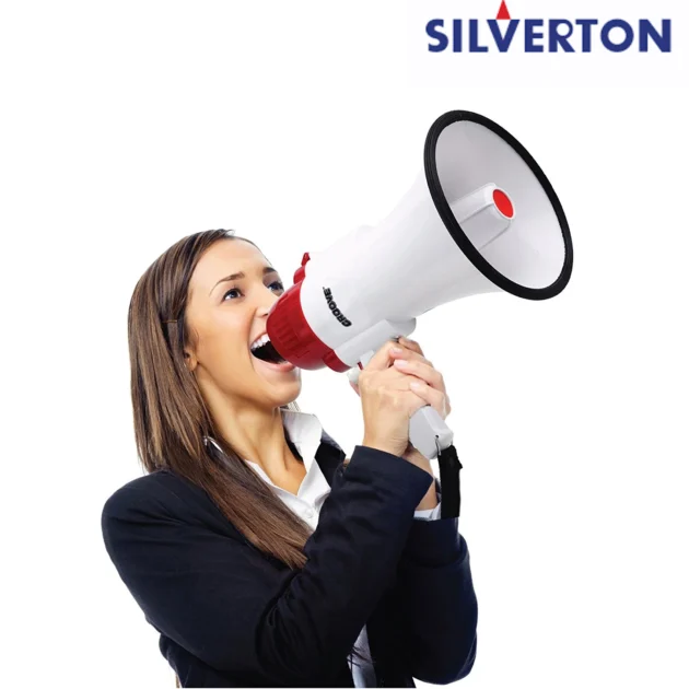 ميغافون لاسلكي المدمج بجهاز تسجيل الصوت Mégaphone Silverton puissant